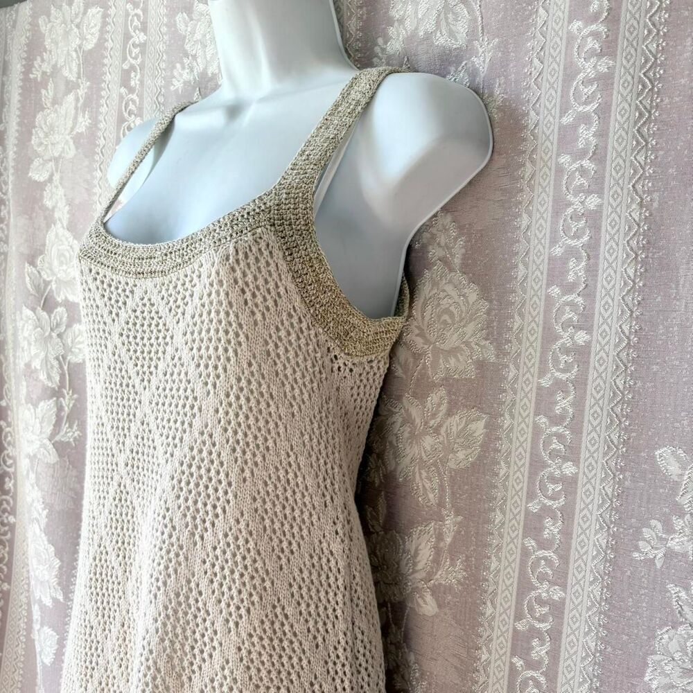 Venus Women's Cream and Gold Knit Dress